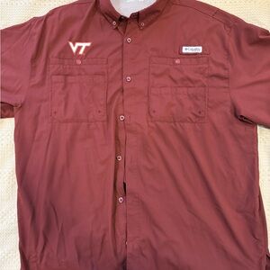 Columbia Men's Burgundy Button Down Shirt